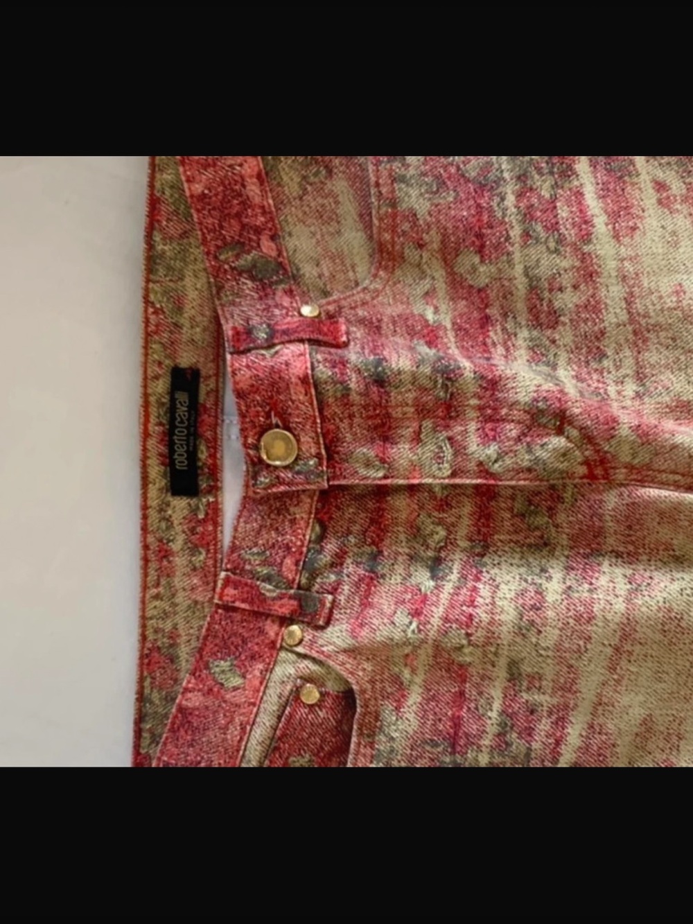 Roberto Cavalli Pink and Yellow Houndstooth Flare Jeans - Picture 4 of 4